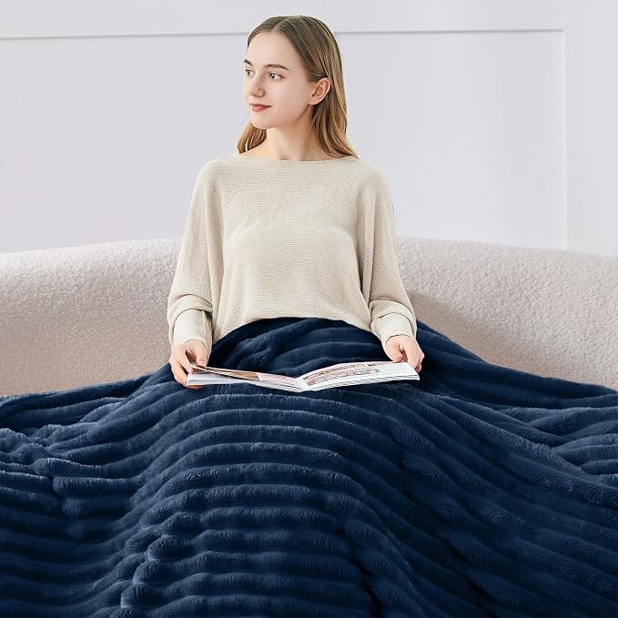 BEDELITE Striped Fleece Throw Blanket, Soft Cozy, Lightweight Warm, Machine - Image 3
