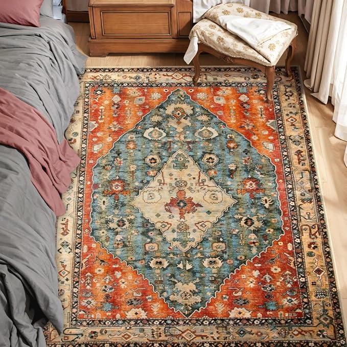 SERISSA 3x5 Washable Non Slip Boho Area Rug by SERISSAHomeDecorCollection