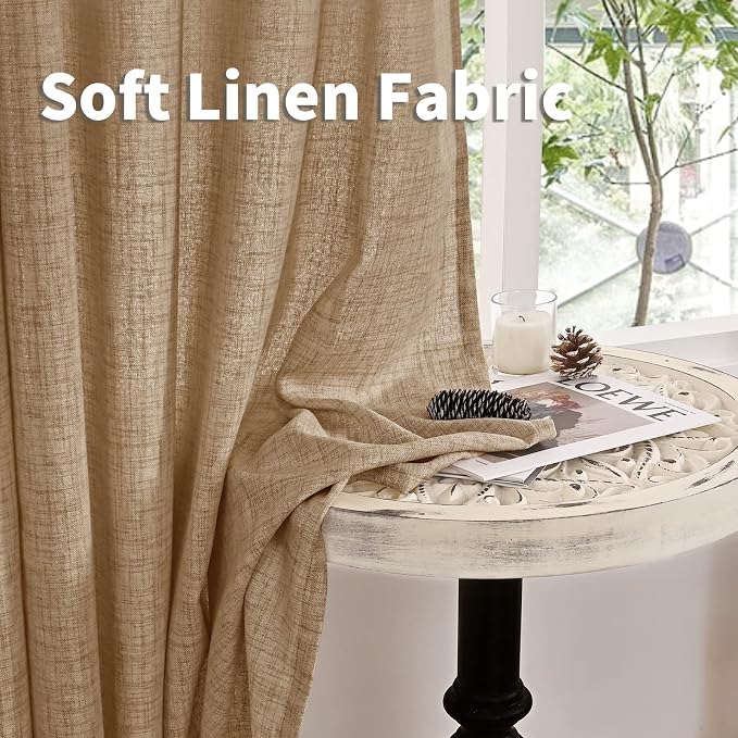 YoungsTex Burlap Linen Curtains 72 Inch Length - Image 9