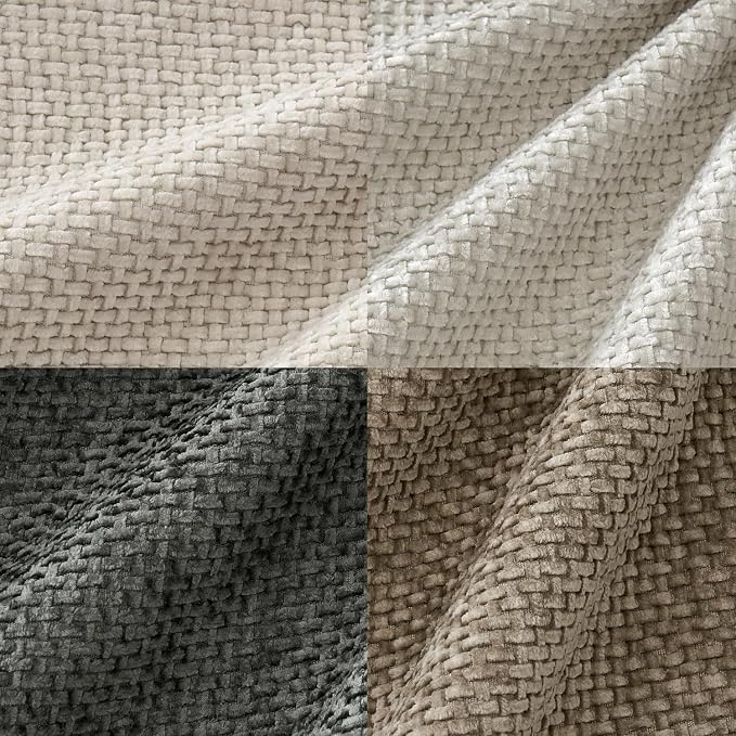 MIULEE Soft Decorative Chenille Pillow Covers Neutral 16x16 Pack of 4 | Mid - Image 2
