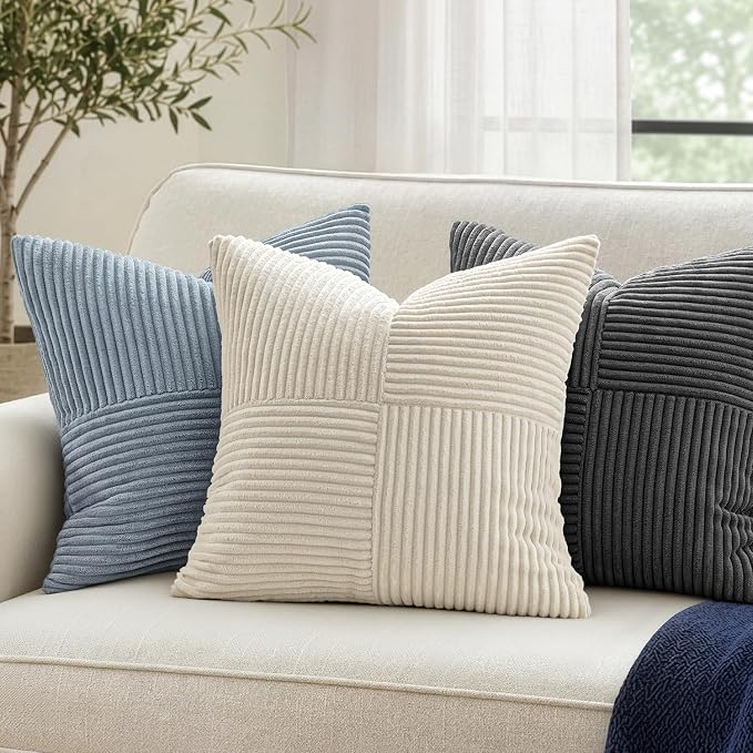 MIULEE Dusty Blue Decorative Throw Pillow Covers - Image 3