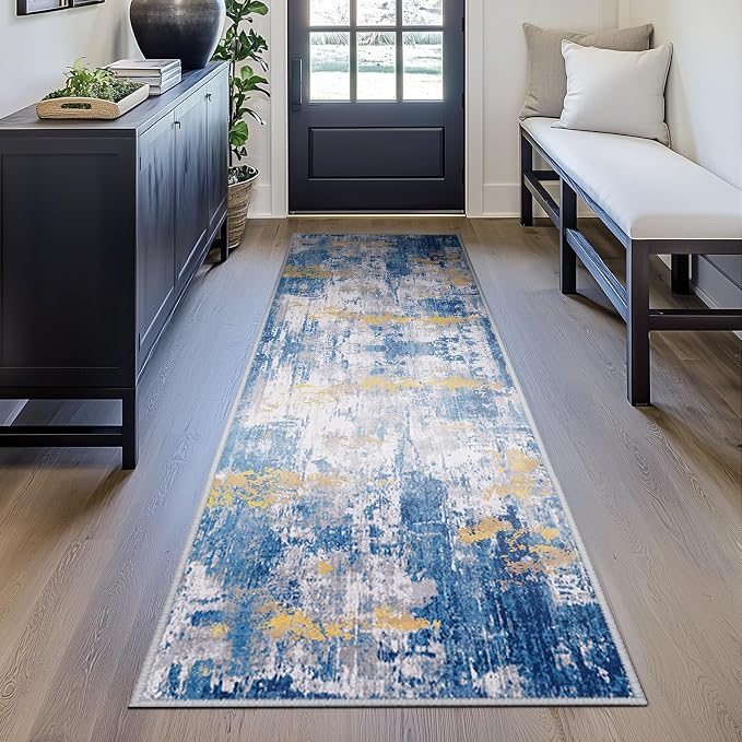 RELEANY Washable Runner 2'x8' Abstract Area Rug - Image 4