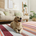 Area Rug 4x6 Red Rug Washable Rugs Non Slip Low Pile Small Carpet by OmpaaHomeDecor
