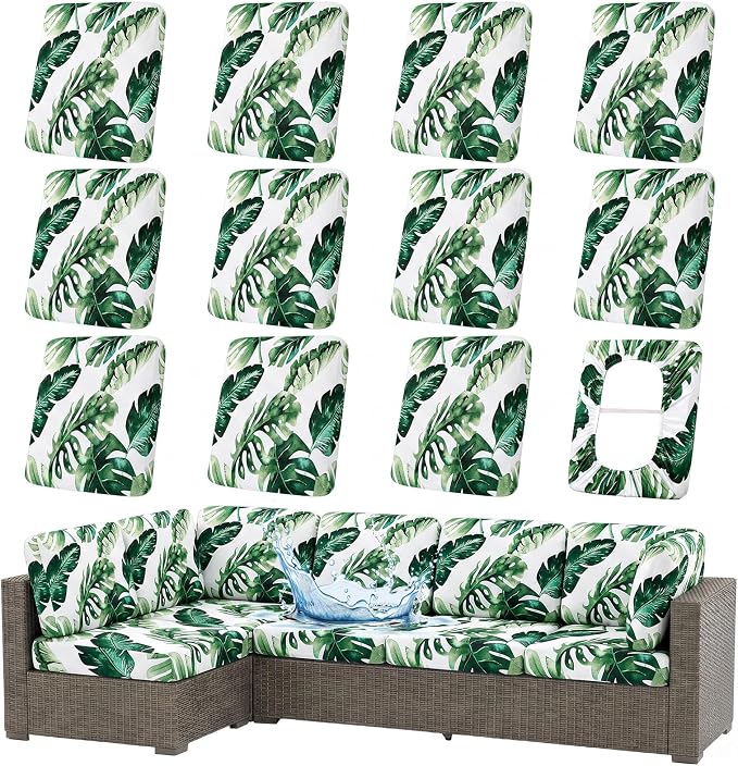 Waterproof Outdoor Cushion Covers, Stretch Patio Slipcovers | UV Resistant by hyha