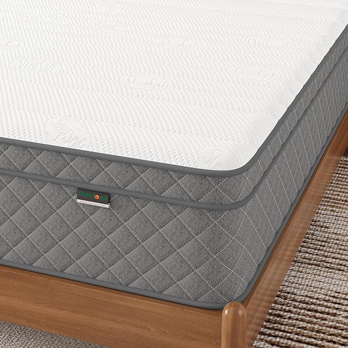 PurrJoys Twin Mattress, 12 Inch Hybrid Twin Size Mattress with Cooling Gel Memory Foam and Pocket Springs, CertiPUR-US Certified, Medium Firm