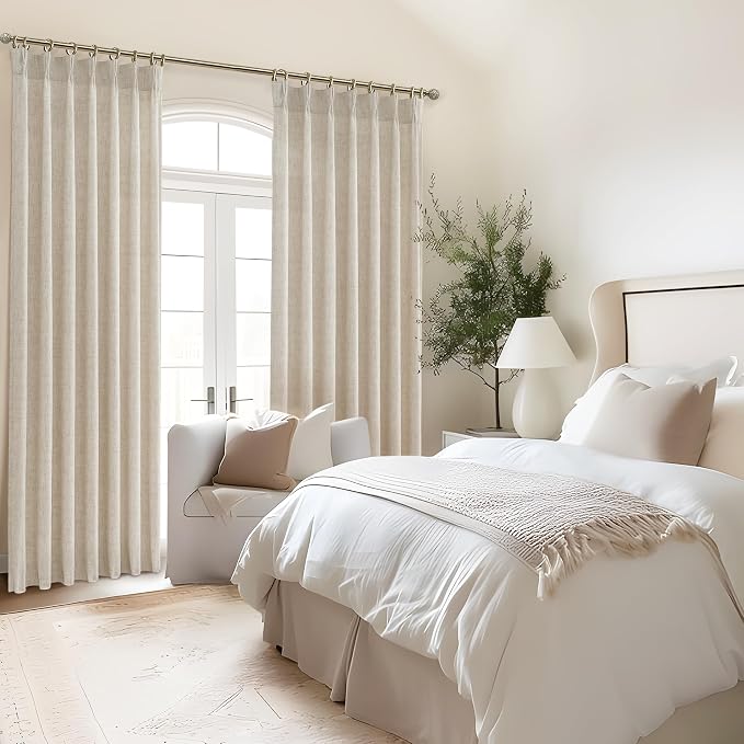PleatedDrapes Natural Linen Viral 105 Inch Curtains - Image 6