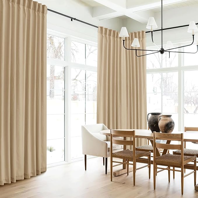 RYB HOME Sheer Curtains 108 inches, Extra Long Floor to Ceiling Curtains | - Image 7