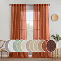 MIULEE Rust Fall Linen Curtains 52x96 Inch 2 Panels by MIULEE