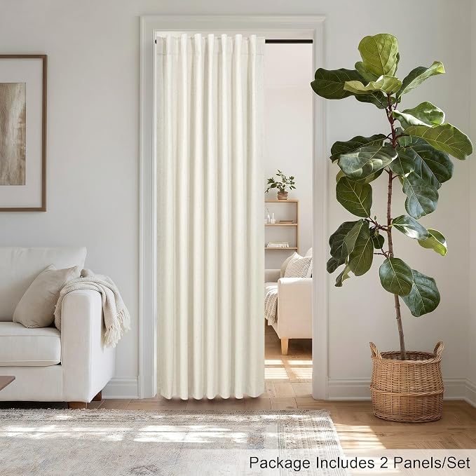 Neutral 80 Inch Nursery Blackout Curtains - Image 3