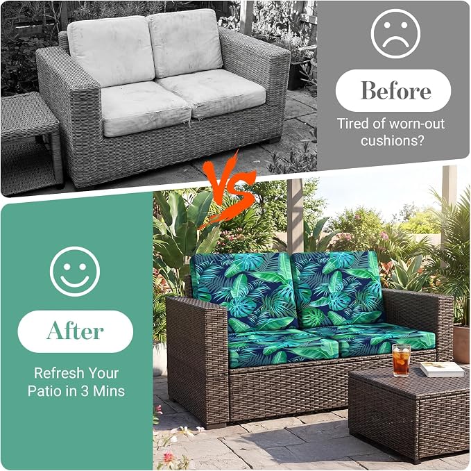 4Pcs Patio Cushion Covers Stretch Outdoor Furniture Protector Slipcovers | - Image 4