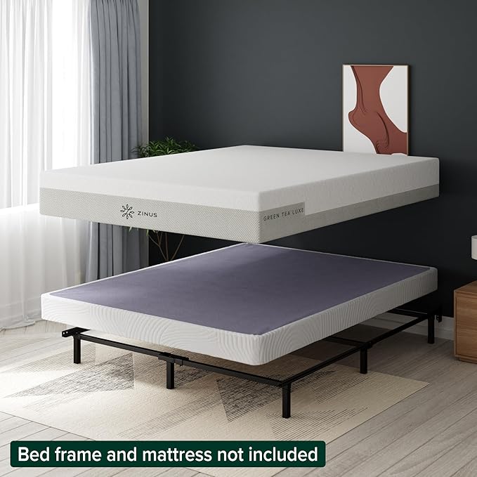 ZINUS Edgar 4 Inch Bamboo Box Spring, Mattress Foundation, Sturdy Bamboo Structure, Low Profile, Easy Assembly, Queen