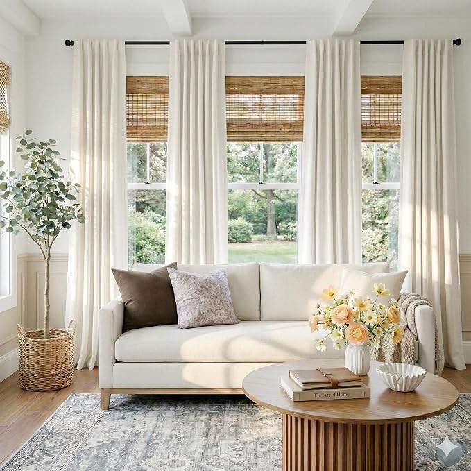 Faux Linen Total Blackout Curtains - Image 5
