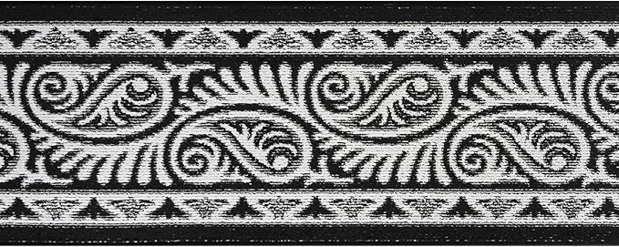 Custom Length Cut to Size Tribal Ethnic Southwestern Inspired Hallway Runner Rug, Non Slip Rubber Backed, 31 inch Wide X Customized Length, Mayan Black, 31 inch X 6 feet
