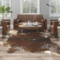 Faux Cowhide Rug, Animal Cow Hide Rug, 6.2 x 5.2 Ft Spotted Brown | Premium by AROGANAREARUG