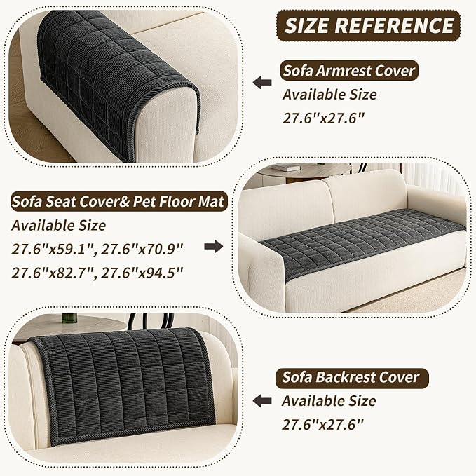 Couch Covers for Dogs Washable, 27.6"x82.7" Non Slip Couch Covers for Loveseat - Image 3