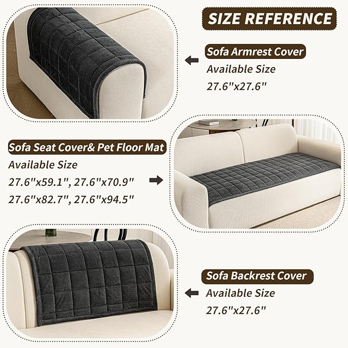 Couch Covers for Dogs Washable, 27.6"x70.9" Non Slip Couch Covers for Loveseat - Image 3