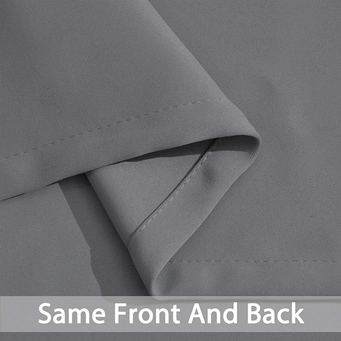 Yakamok Grey Room Darkening Window Curtains 42x36 Inch - Image 6