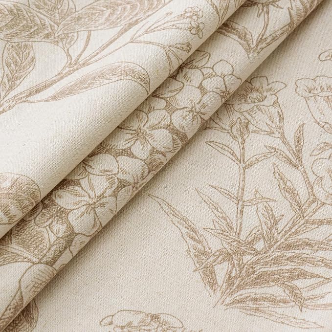 Set of 2 Decorative Floral Pillow Covers 20x20 Inch Tan Beige | Neutral - Image 2