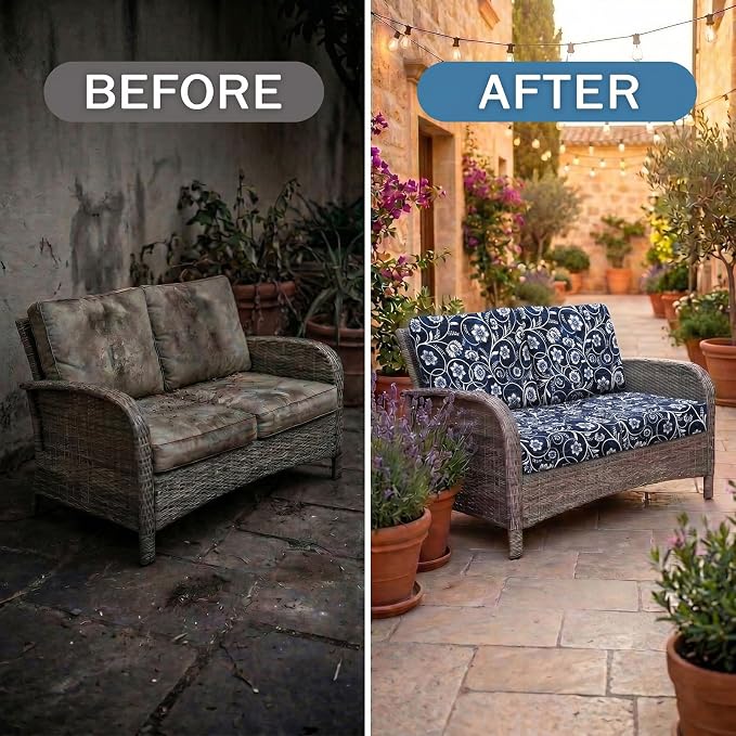 Waterproof Outdoor Cushion Covers, Stretch Patio Slipcovers | UV Resistant - Image 4