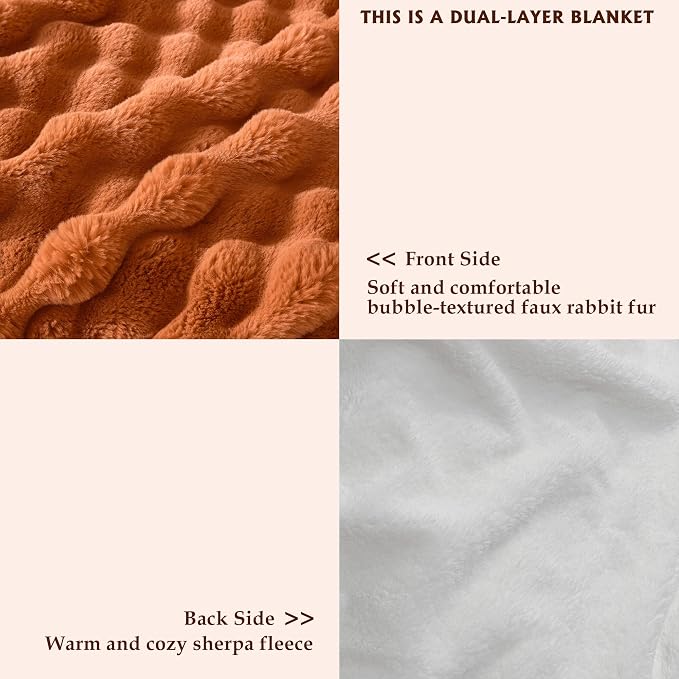 60x80 Inches Ultra-Soft Fuzzy Faux Fur Plush Twin Size Blanket - Image 6