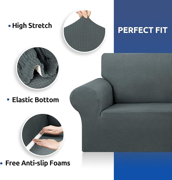 Stretch Couch Covers for Sofa, 3 Cushion Couch Slipcover, Elastic Bottom for - Image 7