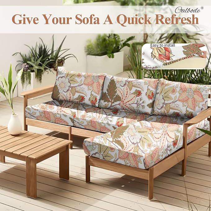 CALBODE 12Pcs High Elastic Digitally Printed Sofa Seat Cushion Cover, Soft & - Image 7