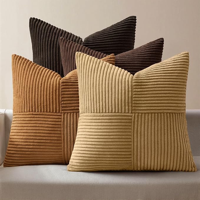 MIULEE Boho Decorative Throw Pillow Covers 18x18 Set of 4 Farmhouse Neutral by MIULEE