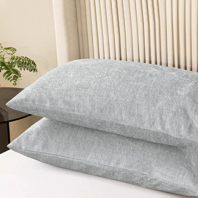 CaliTime Decorative Throw Pillow Covers 26 X 20 Inches Moonbeam Gray | Pack of 2 - Image 3