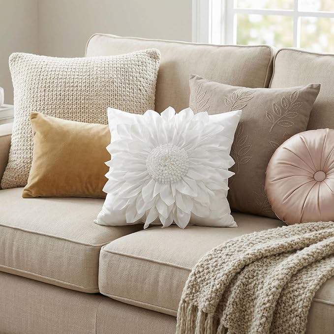 Bella's Giftshop 3D Sunflower Decorative Throw Pillow Covers - Image 2