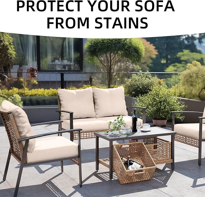 8PCS Patio Cushion Covers.Patio Furniture Couch SeatSlipcovers | Washable - Image 4