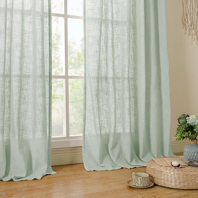 Sheer Linen Curtains 63 inches Long - Image 9