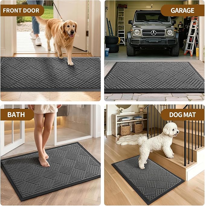 Front Door Mat, Heavy Duty Waterproof Doormat 29.5"x17", Stain Fade Resistant - Image 7