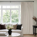 60 Inch Wide Pinch Pleated 100% Blackout Curtains 92 Inches Long, Natural | by Twodrapes