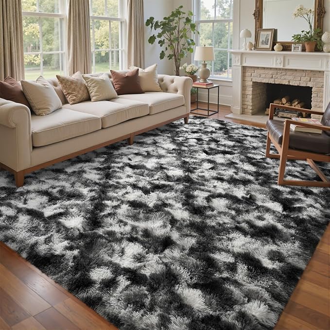8x10 Ft Extra Large Shag Rugs for Living Room, Tie Dyed Ultra Soft Fluffy Furry - Image 2