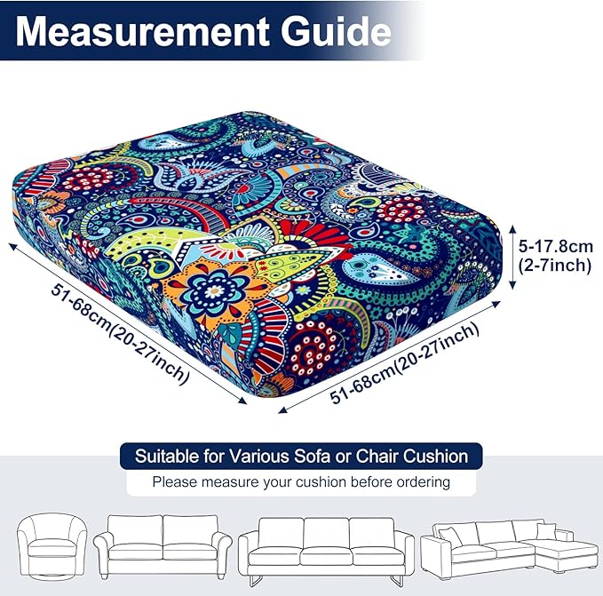 Smiry Waterproof Patio Cushion Covers, Stretch Outdoor Furniture Covers | Couch - Image 6