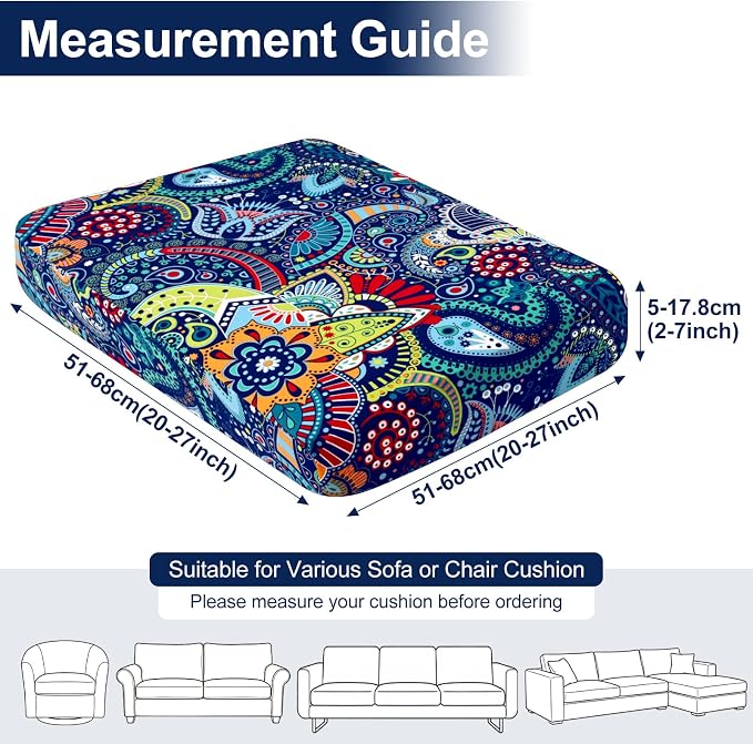 Smiry Waterproof Patio Cushion Covers, Stretch Outdoor Furniture Covers | Couch - Image 6