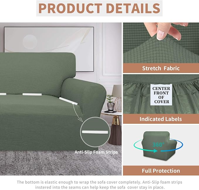 Easy-Going 100% Waterproof Chair Couch Cover, Stretch Jacquard Sofa Cover | - Image 4