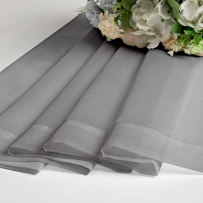 Chyhomenyc Charcoal Grey Sheer Valance - Image 5