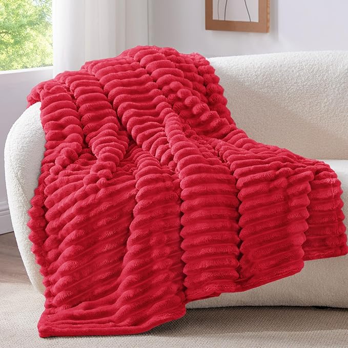 BEDELITE Striped Fleece Throw Blanket, Soft Cozy, Lightweight Warm, - Image 3