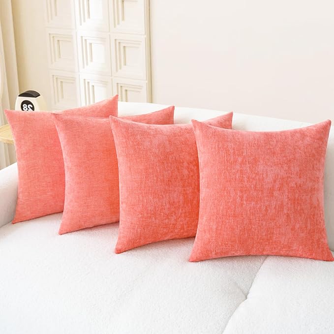 CaliTime Decorative Couch Throw Pillow Covers 18 X 18 Inches Living Coral | by CaliTime