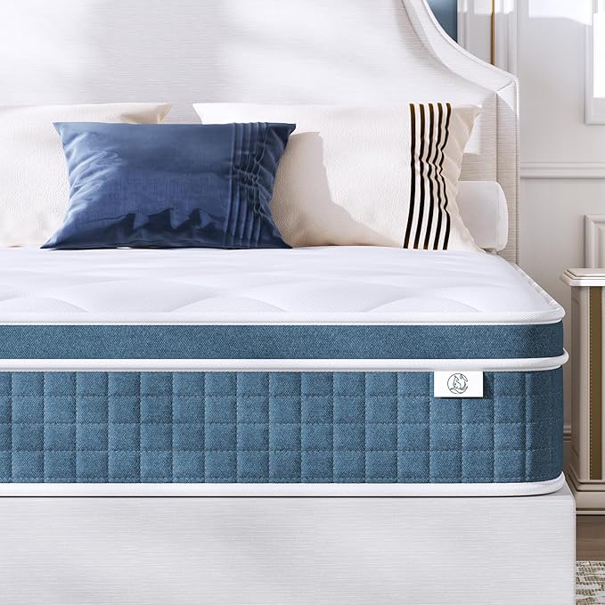 koorlian Twin Mattress 10 Inch, Hybrid Twin Size Mattress in a Box, Twin Bed Mattress with Individual Pocket Springs and Pressure-Relieving Memory Foam, Breathable, Medium Firm Mattress 75"x39"x10"