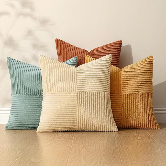 MIULEE Fall Boho Farmhouse Decorative Throw Pillow Covers 20x20 Inch 4 Packs - Image 5