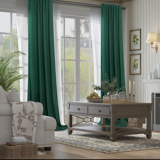 Dark Green Curtains 84 Inch Length - Image 5