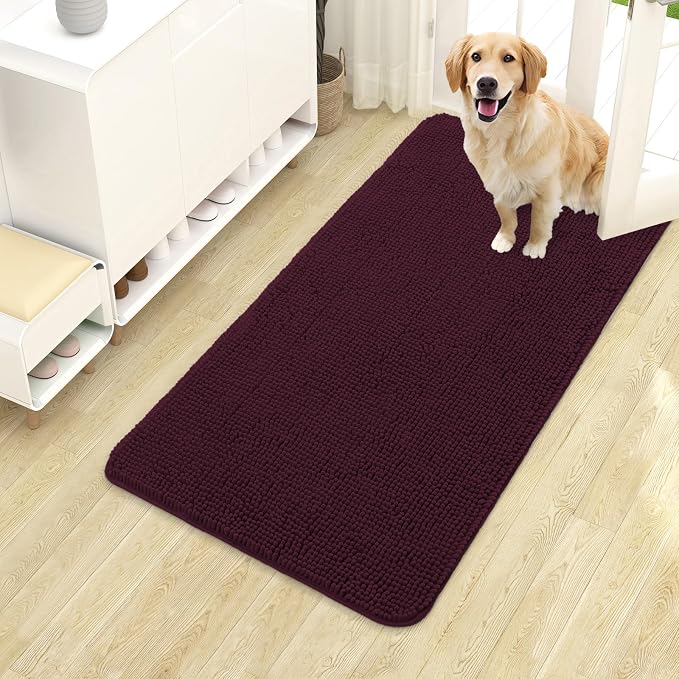 OLANLY Dog Door Mat for Muddy Paws 40x24, Super Absorbent Chenille Mud Mat | by OLANLY