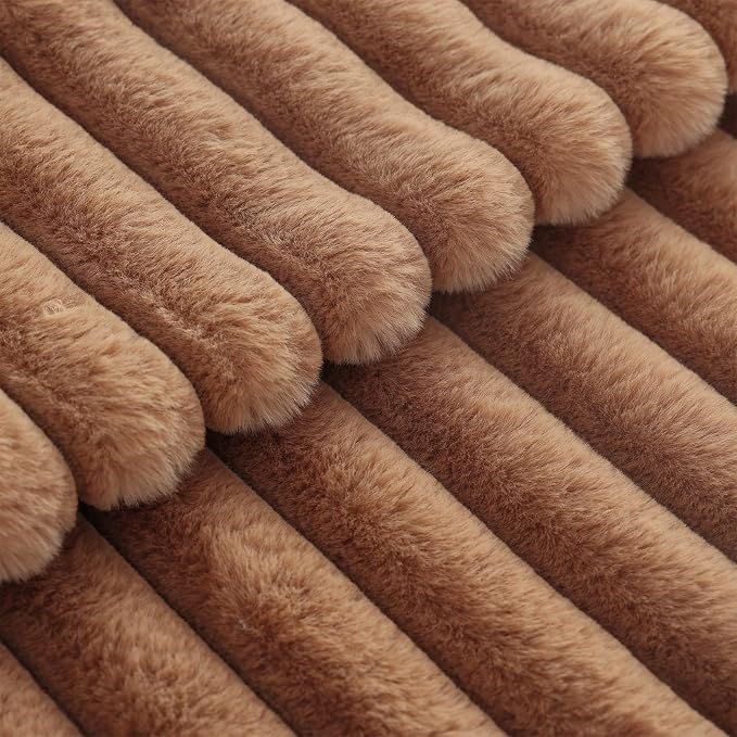 decorUhome Fall Faux Fur Throw Pillow Covers 20x20 Set of 2 Brown | Decorative - Image 3