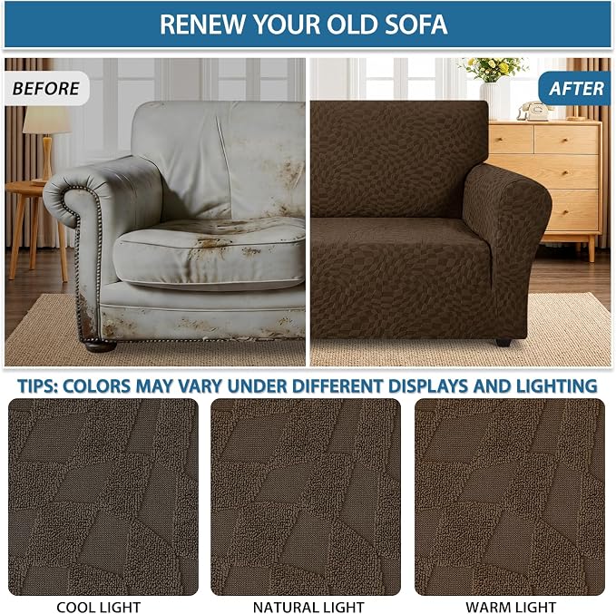 ZNSAYOTX 1 Piece Stretch Loveseat Covers - Image 5