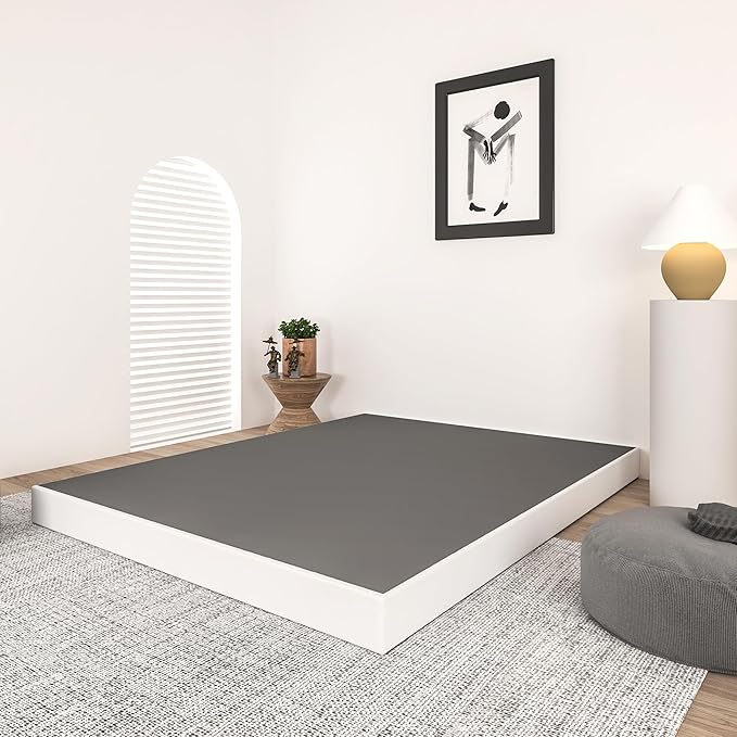 Qingzhou 5 Inch Box Spring Full Size Bed, Heavy Duty 3000 LBS Metal Bed Base with Easy Clean Fabric Cover Easy Assembly Mattress Foundation