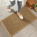 Sturdy Front Door Mat, Absorbent Muddy Dirt Resist Welcome Door Mats Outdoor by HIYARD