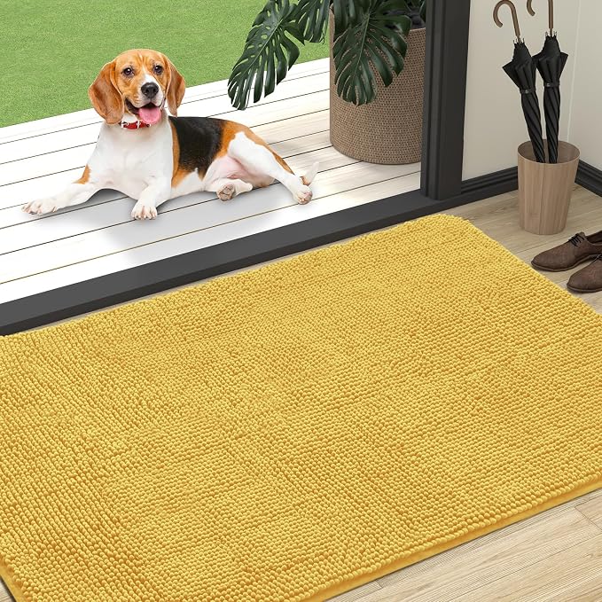 OLANLY Dog Door Mat for Muddy Paws 47x32, Super Absorbent Chenille Mud Mat | by OLANLY