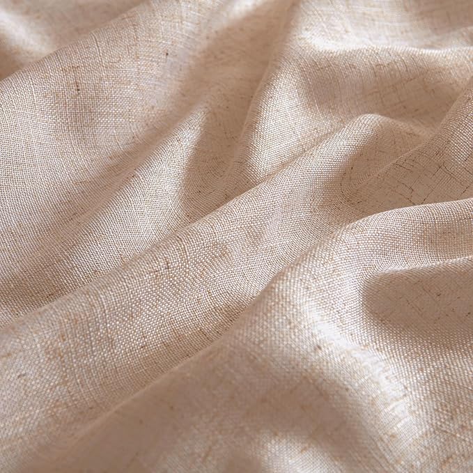 MIULEE Natural Beige Linen Curtains 52x90 Inch Long - Image 4